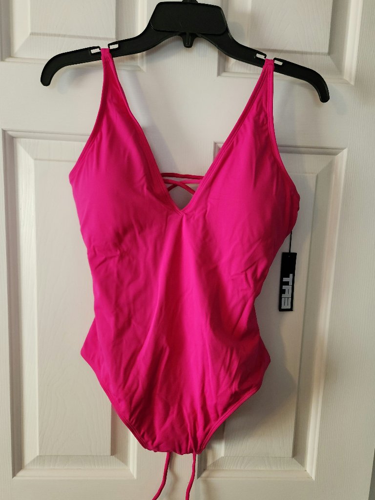 Ta3 Large Pink Plungey Shaping Swimsuit